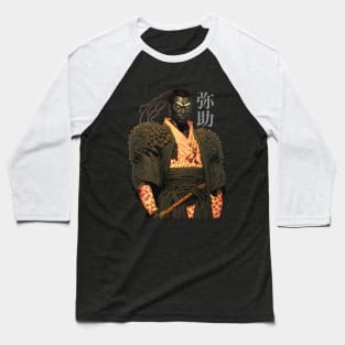 Yasuke Black Samurai in 1579 Feudal Japan No. 4, Yasuke 弥助 on a Dark Background Baseball T-Shirt